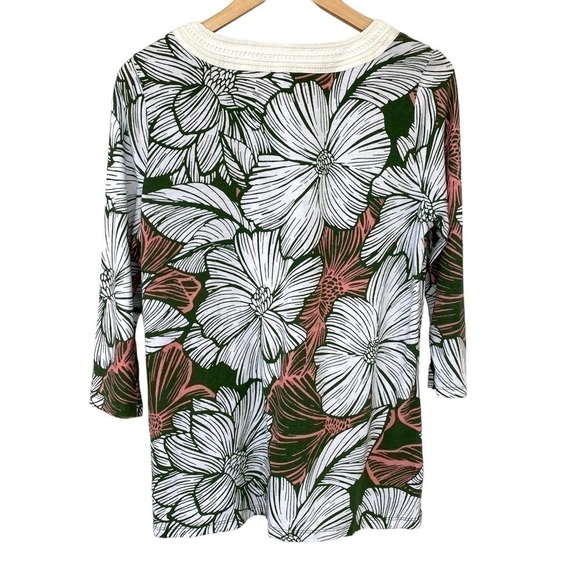 Talbots tunic in a stretch jersey knit, tropical  floral print - Picture 7 of 9
